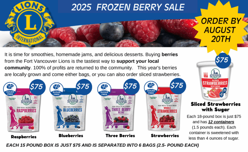 Fort Vancouver Lions Club Frozen Berry Sale